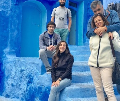 Claudia Sfeir, Alejandro Marinovic y sus hijos Loreto, Miguel y Agustín